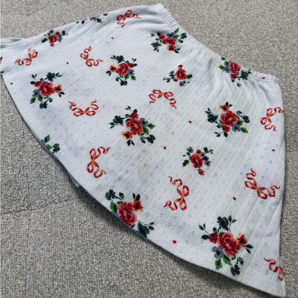 Lisa Says Gah Rose Print Pointelle Mini Darcy Skort | Size XS - Picture 3 of 6